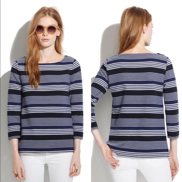 Madewell Tops - Madewell Gallerist Ponte Top In Stripe Mix